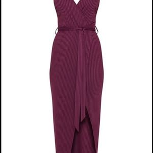 Plum Ribbed Wrap Maxi Dress